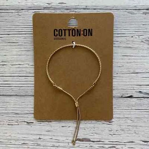 NWT Cotton-On Women's Gold-Tone Adjustable Dangle Bracelet - Picture 1 of 3