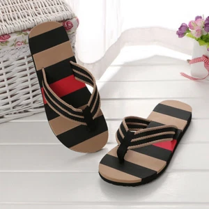 Mens Flat Beach Flip Flops Slippers Shoes Indoor Outdoor Sandals Casual Home - Picture 1 of 15