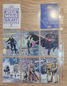 1993 Topps Star Wars Galaxy Walter Simonson Etched Foil Set Vader Luke Yoda Obi