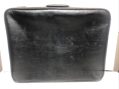 "Maleta Skyway vintage de cuero sintético negro difícil de encontrar grande 24"" muchos extras" Foto 1 de 4