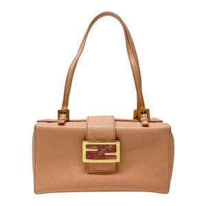 FENDI Mamma Baguette Peach Leather Box Bag - Picture 1 of 20