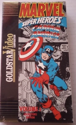 Marvel Super-Heroes Captain America Volume 1 Factory Sealed VHS Goldstar Video - Image 1 of 4