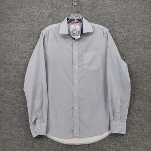 International Report Button Up Shirt Mens S Small Blue 4 Way Stretch Geometric - Picture 1 of 13