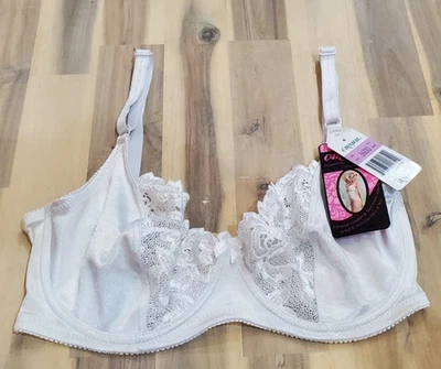 Sujetador minimizador con aros de encaje de dos partes Carnival 509 para mujer (blanco 36DD) Foto 1 de 4