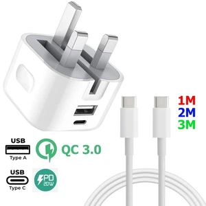 Dual USB/USB-C 20W PD Ladegerät Stecker/Kabel für Samsung Galaxy A17 A16 A26 A36 A56 - Bild 1 von 16