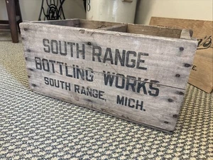 Vintage Holz Soda Kiste South Range Bottling Works Holzkiste Michigan 1938 - Bild 1 von 21