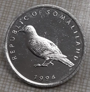 Moneda de aluminio Somalilandia 1994 1 chelín paloma somalí BU - Imagen 1 de 2