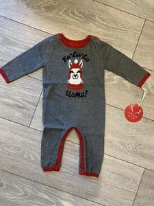 Abito natalizio Jingles & Joy Fa la Lama maglione bambino tuta pezzo unico nuovo con etichette - Foto 1 di 5