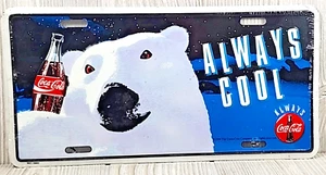 Coca-Cola "Always Cool" Polar Bear License Plate 1994 Approx.12 " - Picture 1 of 4