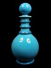 RÉDUCTION !! Ancienne décanteur/bouteille d'eau cristal opale turquoise "L'Espagne"