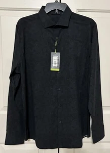 NWT Murano size L slim fit performance black long sleeve button up shirt mens - Picture 1 of 6