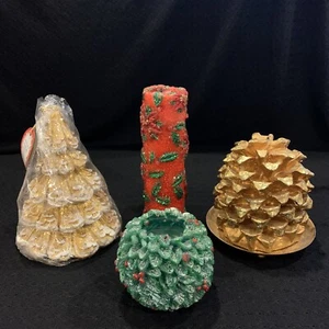 Vintage to Now Christmas Candle Lot Glitter Sparkle Bright Italy Kohl’s 3”-7” - Picture 1 of 12