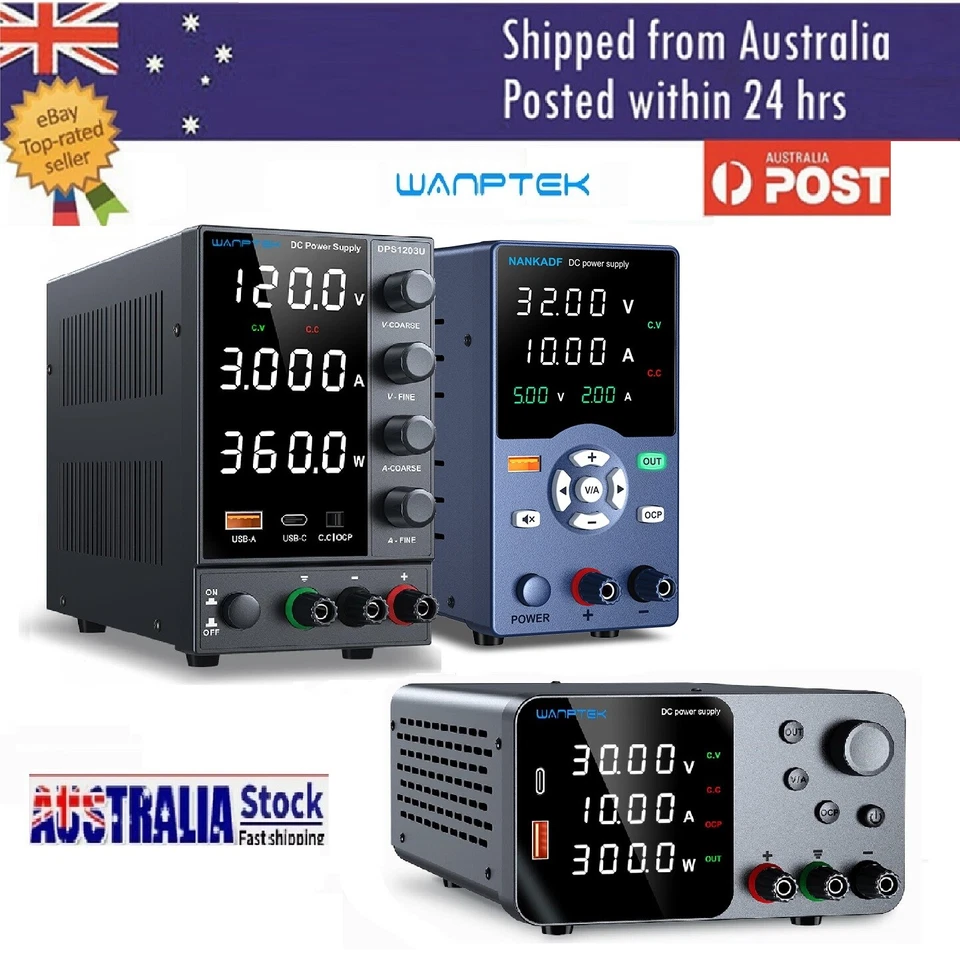 DC 0-30V 60V 120V 0-3/5/10A Adjustable Lab Power Supply Variable Bench Switching - image 1 of 4