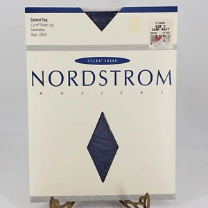 Nordstrom Hosiery Lycra Sheer Control Top Pantyhose Dark Navy Blue C - Picture 1 of 3