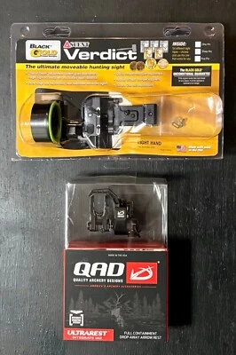 Nuevo combo Picatinny de 3 pines negro dorado Ascent Verdict .019 QAD Ultrarest MX2 Foto 1 de 2