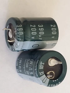 4pcs NICHICON CAPACITOR 390UF 200V 105 ℃ SNAP IN - Picture 1 of 6