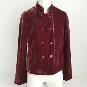 J Jill Winterberry Velvet Silk Pea Jacket Womens XS Button Front Purple NEW $169 - Picture 1 of 10