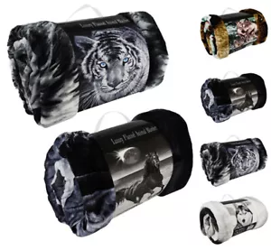 Animal Throw Faux Fur Double / King Size 3D Print Blanket Sofa Bed Large Fleece - Picture 1 of 9