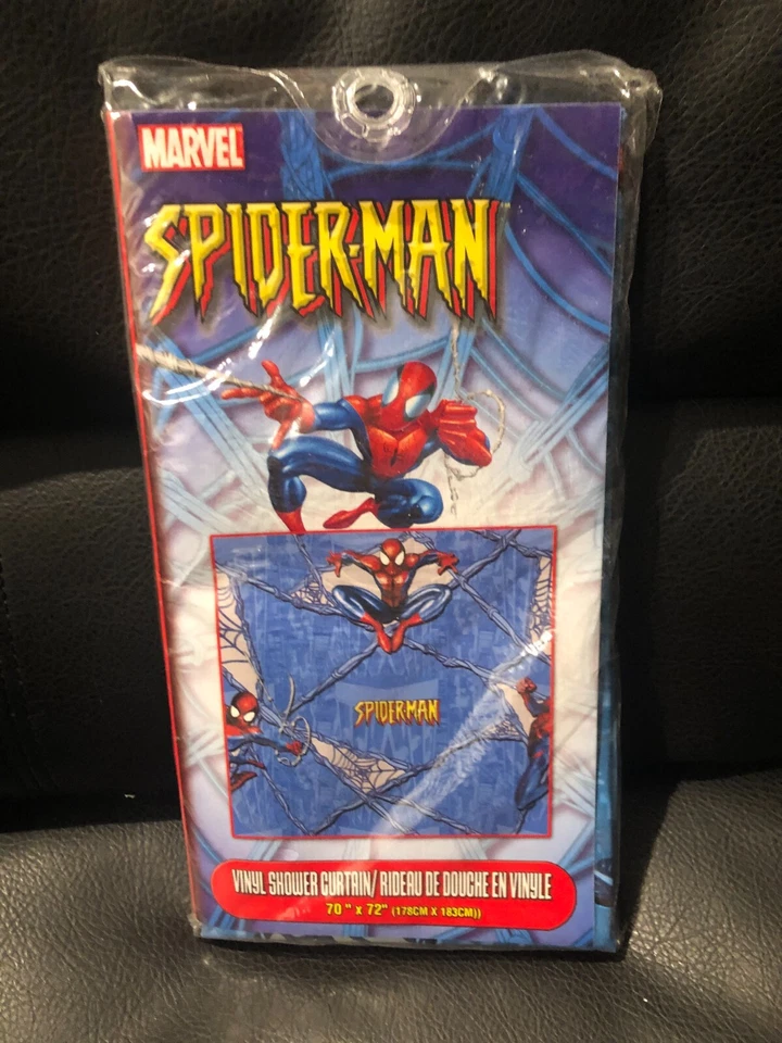 НОВАЯ виниловая занавеска для душа Marvel Toby Maguire Spiderman Spider-Man 70 дюймов x 72 дюйма - Изображение 1 из 1