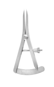 6 CASTROVIEJO Calipers, Scale 0-20 mm, Curved, 86 mm Length, Premium - Picture 1 of 1