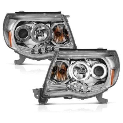 Faros proyectores cromados con doble halo para Toyota Tacoma PRO TRD Base 05-11 Foto 1 de 4