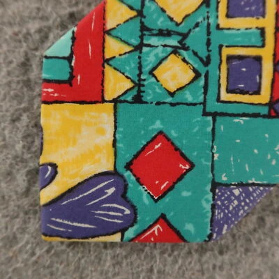 Corbata Lands End Verde Azul Geométrica Abstracta 100% Algodón Hecha en EE. UU. 3.25" Foto 1 de 4