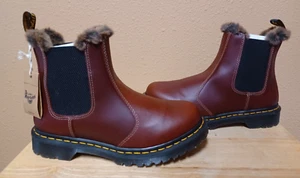 Dr. Martens 2976 Leonore Brown Abruzzo WP Faux Fur Lined Women Boots New US 7 - Picture 1 of 5