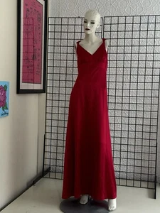 Vintage Nicole Miller 1990s Gown-Red-Sleeveless-Evening-minimalist-90s-Designer - Picture 1 of 16