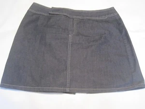 Vintage CLIO Petites Dark Blue Denim Midi Skirt Women's Size 8 Waist 32 Inch - Picture 1 of 6