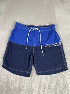 Nautica - Blue Two Tone Logo Spell-out Swim Trunks / Board Shorts - Men’s L - Picture 1 of 7