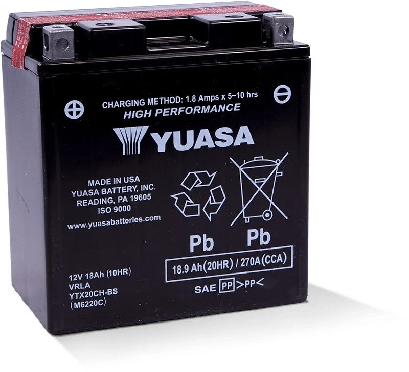 Batería de 12 voltios Yuasa YTX20CHBS sin mantenimiento para Polaris Indy 550 2014-2022 Foto 1 de 2
