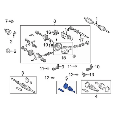 For Toyota Tacoma 95-04 Toyota 0443804021 Front Right Outer CV Joint Boot Kit - Изображение 1 из 2