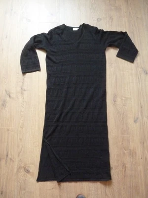 Strickkleid Kleid mit Lochmuster von Kaffe Gr. XL 42 44 schwarz lang  neu - Bild 1 von 2
