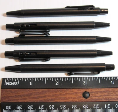 Juego de 5 bolígrafos negros Mini Click Top - Ideal para bolsillo, bolso, diario Foto 1 de 2