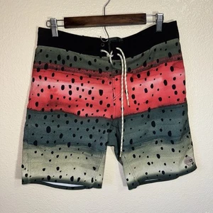 Hippy Tree Men’s Board Shorts Size 32 Watermelon Print - Picture 1 of 3