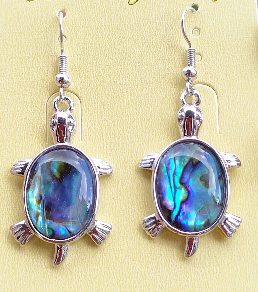 Natural Orgonite Ear Pendants Earrings Turtle Life Energy Talisman  - image 1 of 1