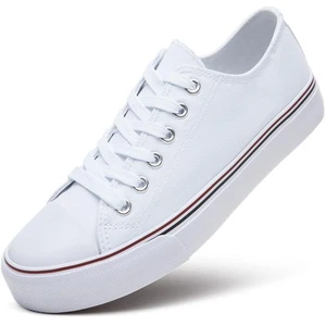Womens Low Top Canvas Shoes,Lace up Canvas Sneakers,Casual Tennis Walking Sho... - Picture 1 of 9