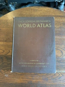 ENCYCLOPAEDIA BRITANNICA WORLD ATLAS COMPLETE WITH SUMMARIES HC 1946 - Picture 1 of 22