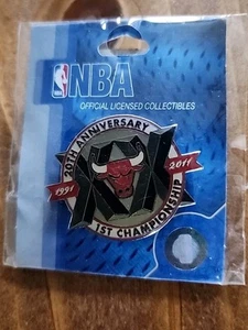 20th Anniversary 1st Championship NBA Playoffs pin Chicago Bulls Rare!! - Picture 1 of 2