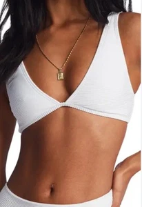 Billabong Bikini Damen Weiß Triangel Neckholder Bikini Oberteil Surf Tanlines Ava XL - Bild 1 von 14