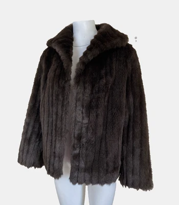 Vintage Astraka Faux Fur Coat Jacket Brown UK12-14 Evening Occasion Wear - Image 1 of 4
