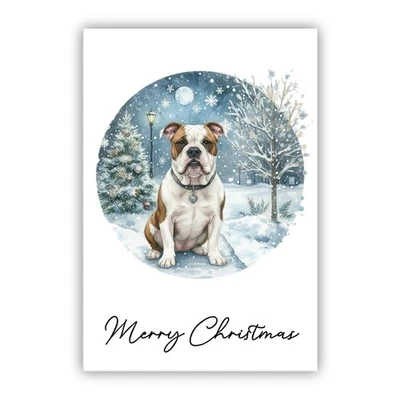 American Bulldog Christmas Card. Dog Lovers Card From the Dog to Mum Dad Groomer - Image 1 of 4