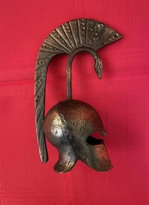 Massiver Messing - römischer Gladiator Trojaner Krieger Schlange Helm - Handglocke - antik - Bild 1 von 12