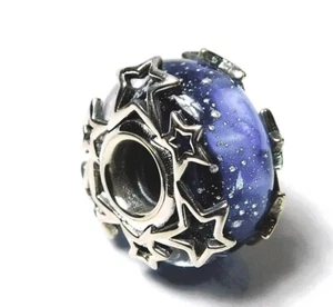 Original Pandora Charm, Galaxieblau und Stern Murano, #790015C00 - Bild 1 von 4