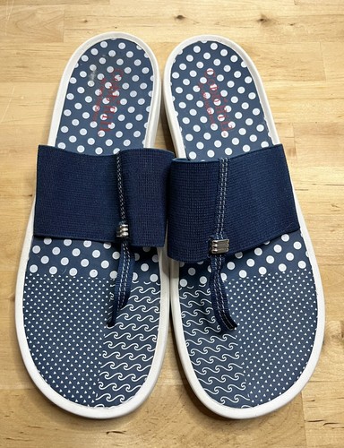 Sandali infradito Cobb Hill New Balance elasticizzati blu navy bianco a pois taglia 10M