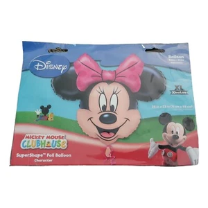Disney Minnie Mouse Super Shape Jumbo 28 x 23 Foil Balloon Head w/Pink Bow - Picture 1 of 2