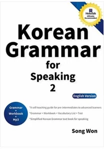 Korean Grammar for Speaking + Workbook + MP3 - Picture 1 of 1