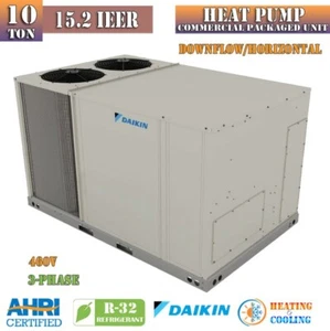 Daikin 10 Ton 15.2 IEER Commercial Packaged Heat Pump System 460V 3-Phase R32 - Picture 1 of 2