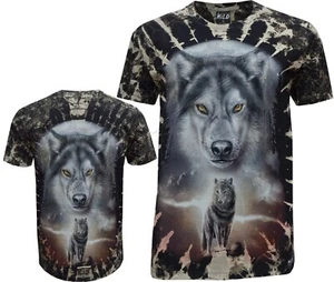 Nueva Camiseta Wolf Nativo Americano Águila India Motociclista Brilla en la Oscuridad Tye T - M-3XL - Imagen 1 de 3