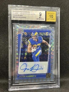 2021 Donruss Optic Auto 10 HALO Jacob Harris Rated Rookie BGS 9 - Picture 1 of 6